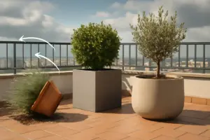 Quali fioriere scegliere per terrazzi ventosi? Scopri i modelli che evitano cadute e rotture
